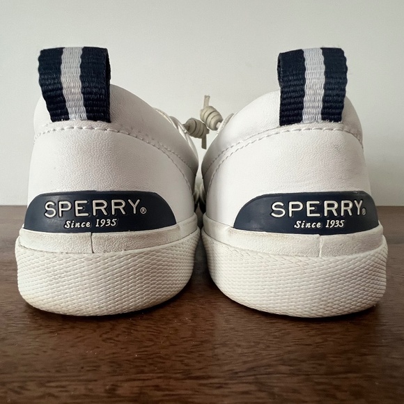 Sperry Pier Wave LTT White Leather Lace Up Sneakers Sz9 - Picture 7 of 13